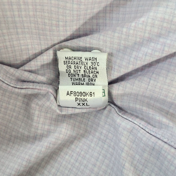 Bugatchi Oooh Cotton Tech Shirt Mens 8 Way Stretch Button Up Pink Plaid XXL - Picture 7 of 7